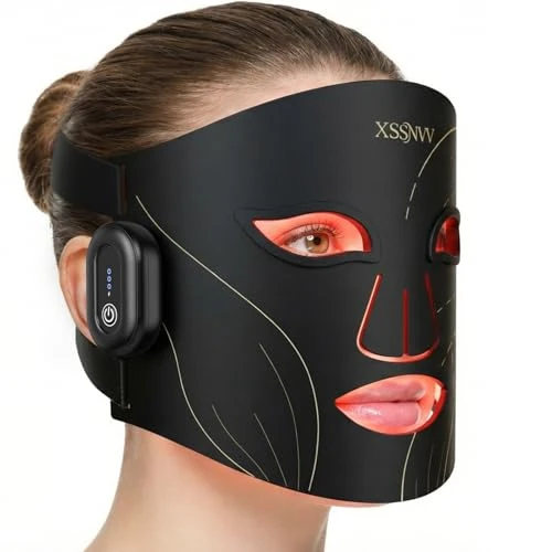 Offre limitée : XSSNVV Masque LED Visage Sans Fil, 4 Modes Masque Luminothérapie Lumière Rouge & Infrarouge 850 nm, LED Mask, Télécommande, Autonomie 60 min, Réglable, avec Couvre-yeux, NVV03 de 125.99 € à 125.99 € (0.00% de remise)