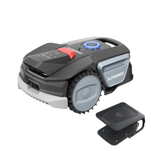 Zeitlich begrenztes Angebot: Sunseeker V1+Garage, Mähroboter ohne Begrenzungskabel, 300 m² für Kleine Gärten, Vision AI Intelligente Navigation, Rasenroboter mit EIN-klick-Mähen, Silbergrau von 549.00 € auf 389.00 € (29% Rabatt)