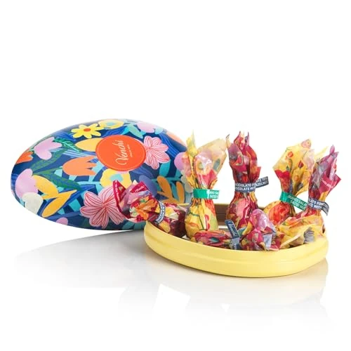 Offerta a tempo: Venchi - Lattina a Forma di Uovo di Cioccolato, 77 g, 7 Ovetti Nocciolati Assortiti, Senza Glutine, Collezione Primavera Venchi Teresa Rego, Idea Regalo Festa della Mamma - 38% da 10.50 € a 6.49 €