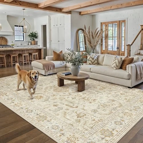 Offerta a tempo: PureCozy Tappeto Salotto 300x400cm Tappeto Camera da Letto Lavabile Antiscivolo Grande Beige Tappeti Sala Cameretta Soggiorno Ufficio Carpet Pelo Corto Morbido Rug - 0.00% da 159.99 € a 159.99 €