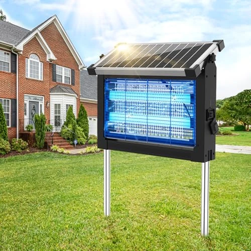 Oferta limitada: Lámpara Antimosquitos Solar 4500V, Mata Moscas Eléctrico Exterior con Sensor en el Panel, Anti Mosquitos Impermeable, Ideal para Patio, Jardín y Camping (Negro) de 69.99 € a 67.99 € (ahorro 3%)