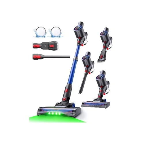 Zeitlich begrenztes Angebot: VersLife Z8 Kabelloser Staubsauger, 40 kPa, leichter elektrischer Besen mit HEPA-Filter, grünes LED-Licht, Betriebsdauer 45 Minuten, selbsttragendes Design, für Hartböden, Teppiche und Tierhaare von 129.00 € auf 129.00 € (0.00