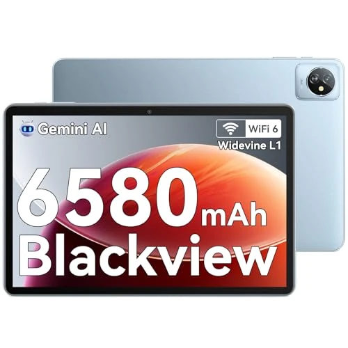 Blackview Tablet 10 cali z systemem Android 14, 12 (4+8 rozszerzenia) GB RAM 64 GB pamięci 2 TB TF WiFi 6 PC Tablet HD+ wyświetlacz, akumulator 6580 mAh, Quad-Core, Widevine L1/Dual Camera/jack 3,5 mm