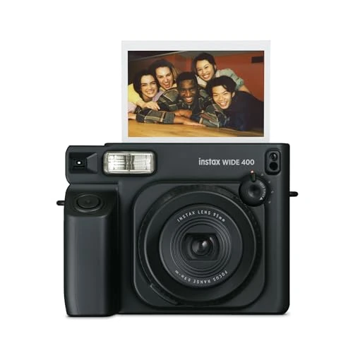 Fujifilm instax WIDE 400 - Fotocamera Istantanea Analogica, Esposizione Automatica, Flash Automatico, Autoscatto, Controlli Semplificati, Dimensioni Stampa 86 mm x 108 mm, Colore: Black