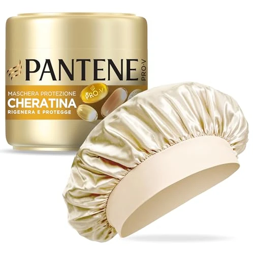 Pantene Pro-V Set Cuffia Seta Per Capelli + Maschera Capelli, Rigenera E Protegge Protezione Cheratina, Aiuta A Riparare I Danni Da Styling In 1 Applicazione, 300ml