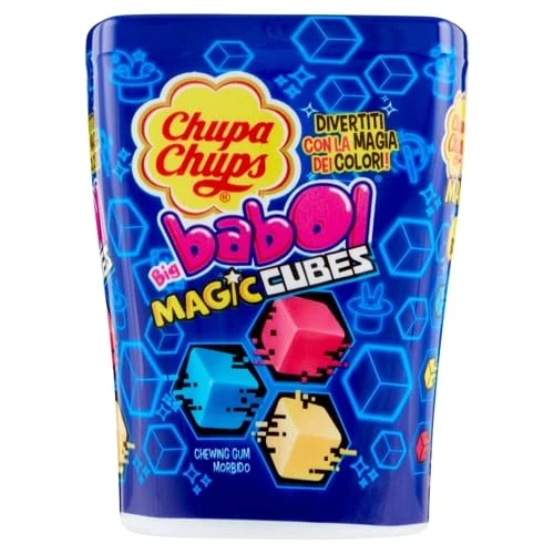 Chupa Chups Big Babol Magic Cubes, Chicle en Cubos, Sabores de Frutas Surtidos, Multicolor, 86g
