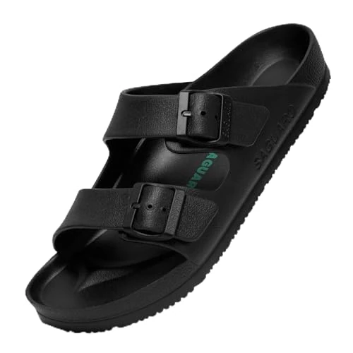 Offerta a tempo: SAGUARO Eva Ciabatte Uomo Donna Pantofole Antiscivolo Clog Nero 47 EU - 15% da 29.99 € a 25.64 €