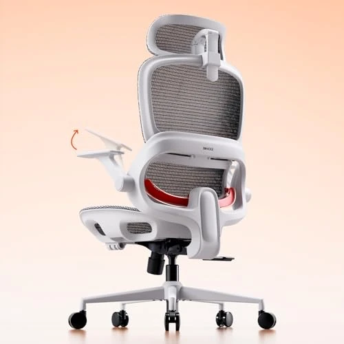 Offerta a tempo: SIHOO B100 Sedia da Ufficio Ergonomica, Sedia da Scrivania con Supporto Lombare Dinamico Adattivo, Sedia da Computer con Poggiatesta, Braccioli Pieghevoli, Inclinazione Regolabile 90-135°, Bianca - 19% da 199.99 € a 161.49 €