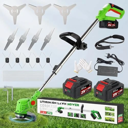Offerta a tempo: Fiutazge Decespugliatore a Batteria 3 in 1,Tagliaerba Elettrico Senza Fili Ergonomico,2x2,0Ah Batteries,Tagliabordi Elettrico,Asta Telescopica Regolabile con Lama Decespugliatore per Giardino - 0.00% da 79.98 € a 79.98 €