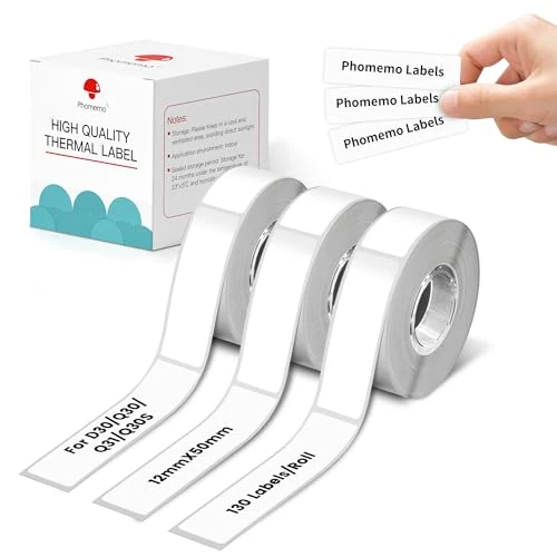 Offre limitée : Phomemo Lot de 3 rouleaux d'étiquettes autocollantes D30, 12 mm × 50 mm, compatibles avec les étiquettes PhomemoD30 de 21.99 € à 21.99 € (0.00% de remise)