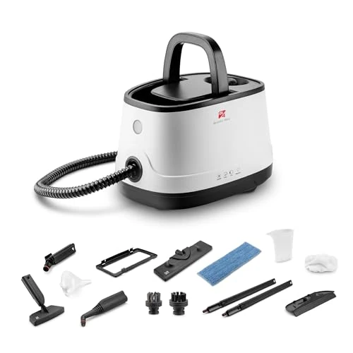 Offerta a tempo: Di4 Pulitore a Vapore Brumo Max 2000W, 4 Bar di Pressione, Serbatoio da 1,5L di Capacità, Pronto in 6 Minuti, 13 Accessori per Pulizia e Disinfezione senza Prodotti Chimici, Pulizia Profonda - 36% da 159.00 € a 102.00 €