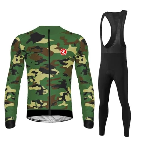 UGLY FROG Dong02 Homme Invernale Tuta da Ciclista Manche Longue Complete VTT Bici,Maglia Bicicletta Termico Vello Giacca e Pantaloni Salopette Con 9D Imbottiti Gel