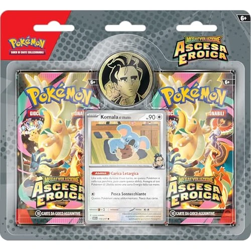 Pokémon: Ubaldo kolekcja rozszerzeń MegaEvolution - Heroiczne powstanie GCC Pokémon (jedna holograficzna karta promocyjna, jedna moneta i dwa pakiety rozszerzeń)