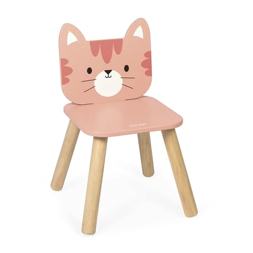 Offerta a tempo: Janod - La mia prima sedia per bambini in legno dai 18 mesi - Tema gatto - Appositamente progettata per i bambini - Dimensioni 32x32x47 cm - Dai 18 mesi - 8% da 29.99 € a 27.50 €