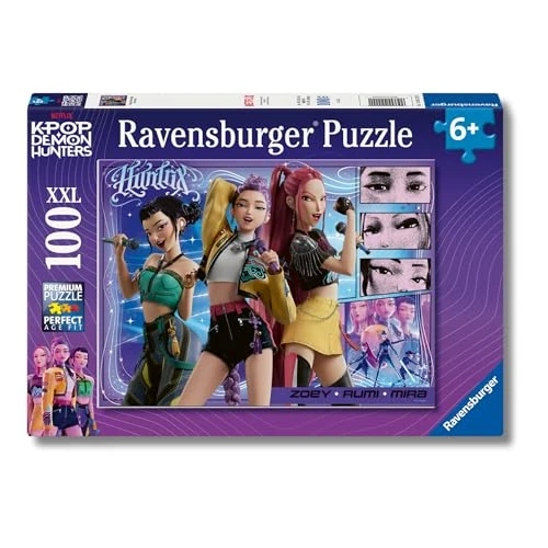 Offerta a tempo: Ravensburger - Puzzle K-Pop Demon Hunters, 100 Pezzi XXL - Puzzle Bambini 6 Anni, Collezione K-Pop Demon Hunters, Giochi Educativi e Divertenti, Idee Regalo - 57% da 13.99 € a 6.00 €