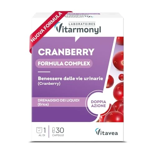 Offerta a tempo: Vitarmonyl Cranberry - Formula Potenziata Comfort Vie Urinarie - 30 Capsule - 32% da 10.50 € a 7.10 €