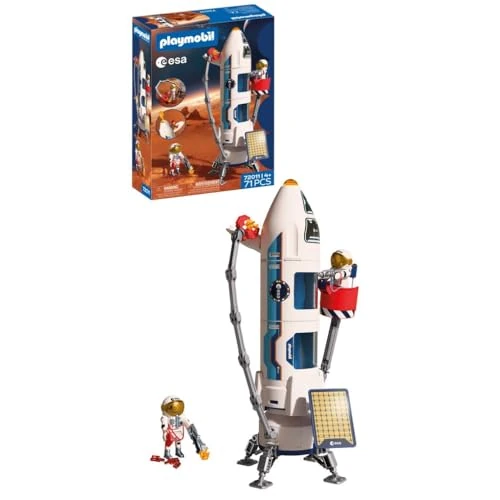 Limited-time offer: Playmobil Space ESA Mars Research Rocket, Modular rocket with launch pad and 2 astronauts, space toy set, For children aged 4 and up, 72011 from 59.99 £ to 45.53 £ (save 24%)
