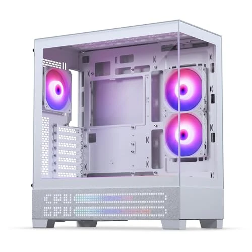 Offerta a tempo: Phanteks XT View Matrix, Case da Gaming Mid-Tower, Schermo Matrix da 600 LED, Vetro Temprato Frontale e Laterale, USB-C 3.2 Gen2, 3x Ventole M25-120 D-RGB incluse, Bianco Grigio - 0.00% da 74.90 € a 74.90 €
