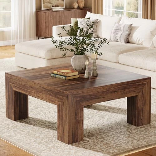 Zeitlich begrenztes Angebot: Tribesigns Couchtisch, Quadratischer Wohnzimmertisch, Couchtisch mit Stabilen Holzfüßen für Couch Schlafzimmer, 100 x 100 x 50 cm, Dunkelbraun von 159.99 € auf 89.99 € (44% Rabatt)