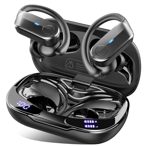 Ordtop Auriculares Bluetooth 5.4 deportivos, auriculares Bluetooth 70 horas HiFi estéreo, auriculares inalámbricos impermeables IPX8