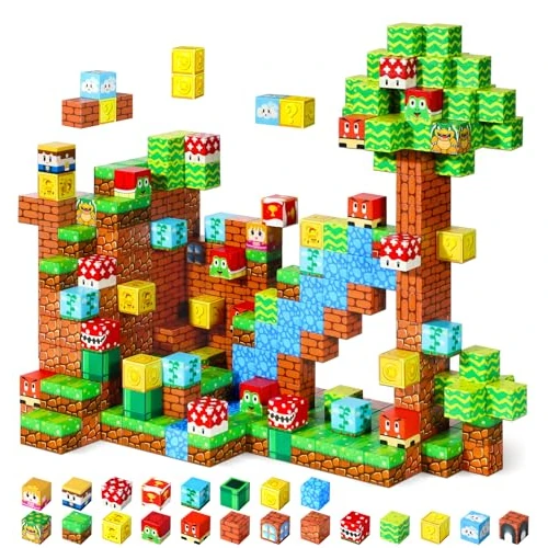 LUVTOY Construction Magnetique Enfant - Bloc de Construction MagnéTique - Jeux Magnetique Enfant - Jouet Halloween Cadeau Enfants 3 4 5 6 7 8 9 10 Ans