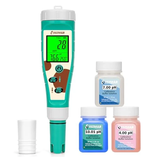 Offerta a tempo: UIUZMAR Misuratore di pH e Sale cloro per piscina, Tester di pH e ORP per Idrogeno per Acqua Potabile, 8 in 1 pH, Sale, Cloro, H2, ORP, EC, TDS, Temperatura per Idroponica, Acquario - 10% da 55.99 € a 50.53 €
