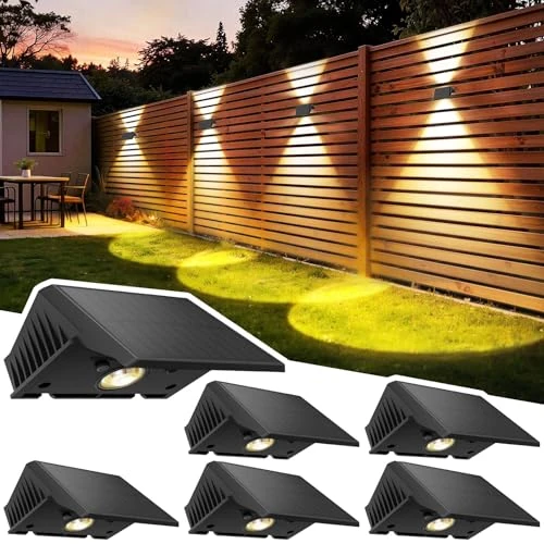 Zeitlich begrenztes Angebot: Delaiglow Solarlampen für Außen,6 Pack wandleuchte Solar aussen Solarleuchten Nach Oben und Unten Beleuchtet IP67 Wasserdicht 120LM solarlampen für Garten Zaun Deck Warmweiß von 29.99 € auf 29.99 € (0.00% Rabatt)