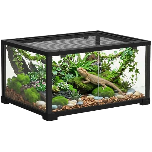 Offerta a tempo: PawHut Terrario per Rettili Rialzato 60x45x32 cm Doppia Serratura Nero - 39% da 121.95 € a 74.73 €