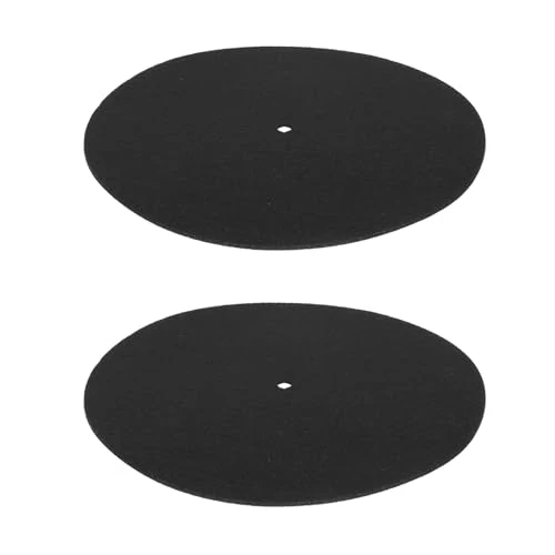 SUPVOX Tapis de tourne-disque en feutre, 2 pièces, 20 cm, épaisseur 3 mm, antidérapant, protecteur pour disques en vinyle, stabilisateur pour lecteur vinyle, usage domestique