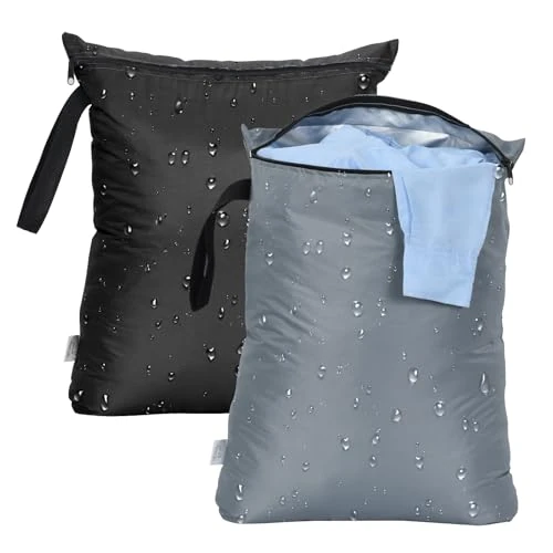 Offerta a tempo: OTraki 2 Pz Borsa Impermeabile, 40x50CM Grande Sacco Biancheria Sporca, Wet Bag Piscina Wash Bag con Cerniera Borsa Viaggio Riutilizzabile per Costumi da Bagno, Asciugamani da Spiaggia - 31% da 15.99 € a 10.98 €