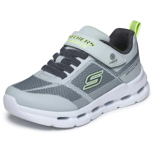 Offerta a tempo: Skechers Bambini e Ragazzi Glide-Step Lights Scarpe da Ginnastica, Gray Synthetic Textile Lime Trim, 35 EU - 20% da 49.95 € a 40.19 €