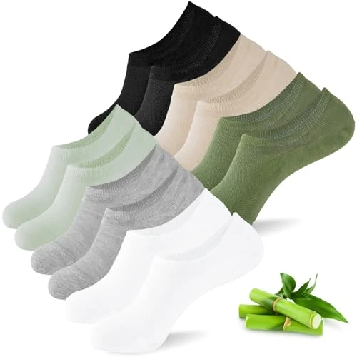 Offerta a tempo: inaWarm 6 Paia Bambù Calzini Fantasmini Donna, Traspiranti Calze Invisibili, Salvapiede Calzini Basse Corti con Gel Antiscivolo multicolore 35-38 - 15% da 11.98 € a 10.18 €