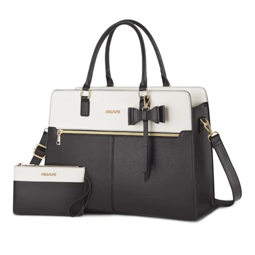 Offerta a tempo: MOSISO Borsa Tote Laptop Donna, 15.6 Pollici Lavoro Pelle PU Impermeabile con Pochette e Fiocco, Borse a Mano Grande Capacita, Borsa a Tracolla Computer, Valigetta Lavoro Ufficio, Insegnante, Grigio - 5% da 44.99 € a 42.74 €