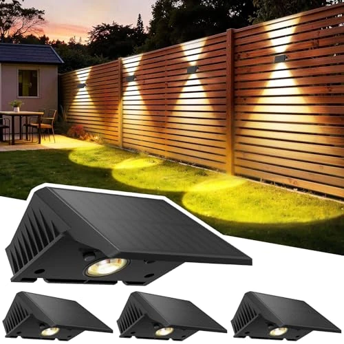 Offre limitée : Delaiglow Lumière Solaire Extérieure Haut et Bas Lot de 4 LED Applique Murale Exterieur Blanc Chaud Éclairage Puissant 1000mAh Lampe Étanche IP67 pour Maison Jardin Terrasse de 23.99 € à 23.99 € (0.00% de remise)