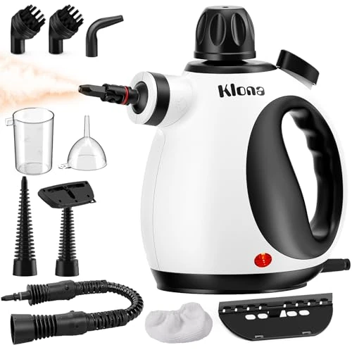 Tijdelijke aanbieding: KLONA Handstoomreiniger, stoomreiniger voor thuis, multifunctionele stoomreiniger met 10 accessoires voor tapijten, gordijnen, banken, keuken, badkamer en meer. van 89.93 EUR naar 54.34 EUR (korting 40%)