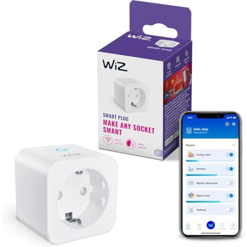 Offerta a tempo: WiZ Wi-Fi Smart Plug, Tipo F, 230 V, 50 Hz, Installazione Facile, Certificazione Matter, Controlli Connessi, Comandi Vocali, Funziona con Alexa, Google Home e Apple Home, Confezione da 1 - 0.00% da 18.47 € a 18.47 €