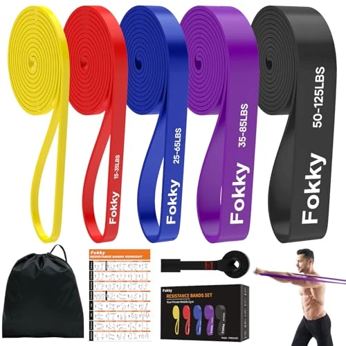 Limited-time offer: Fokky Resistance Bands for Men & Women, 5 Levels Exercise Band with Door Anchor, Bag and Training Instruction,Pull Up Bands for Strength Training, Stretching, Powerlifting, Home Workouts, and CrossFit from 18.52 £ to 18.52 £ (save 0.00
