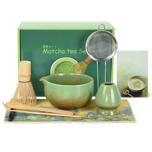 Offre limitée : OTraki 9 Pièces Kit Matcha Complet, Matcha Kit Kit The Matcha Bol Matcha, Cuillère Matcha Avec Tous Les Accessoires Kit De Thé Japonais Pour Amoureux Du Matcha Pour La Famille, Les Amis (Vert) de 22.35 € à 27.59 € (-23.45% de remise)