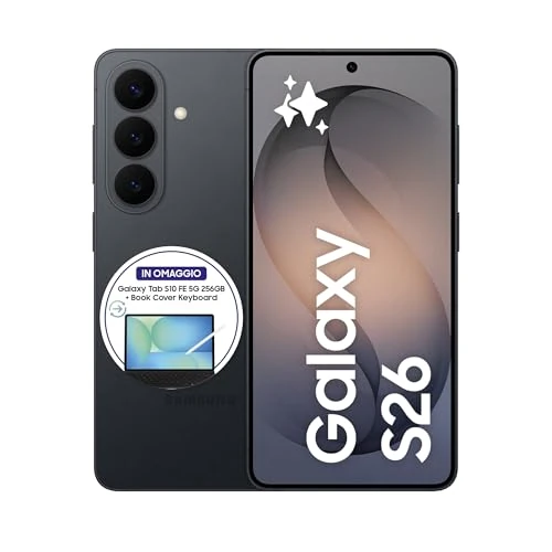 Offerta a tempo: Samsung Galaxy S26 Smartphone AI, 256GB, 3 anni di Garanzia, Processore Avanzato, Assistente Foto, Creative Studio, Camera 50 MP, 4300 mAh, Black [Versione italiana] - 13% da 1029.00 € a 899.99 €