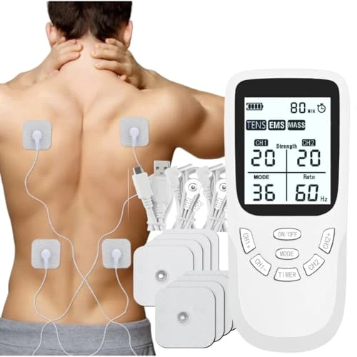 Électrostimulateur musculaire pour EMS,TENS,Massage,3 en 1,pour le soulagement de la douleur,stimulation électrique des muscles EMS,facile à emporter,36 programmes+8 électrodes
