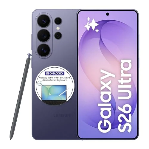 Offerta a tempo: Samsung Galaxy S26 Ultra Smartphone AI, 256GB, 3 anni di Garanzia, Privacy Display Integrato, Processore Potente, Assistente Foto, Camera 200 MP, 5000 mAh, Cobalt Violet [Versione italiana] - 33% da 1499.00 € a 999.00 €