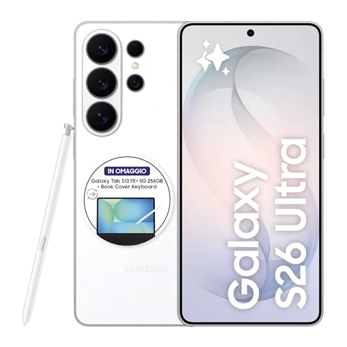 Offerta a tempo: Samsung Galaxy S26 Ultra Smartphone AI, 1TB, 3 anni di Garanzia, Privacy Display Integrato, Processore Potente, Assistente Foto, Camera 200 MP, 5000 mAh, White [Versione italiana] - 17% da 1999.00 € a 1659.00 €