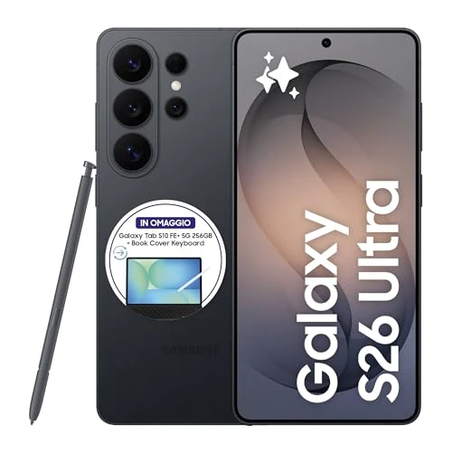 Offerta a tempo: Samsung Galaxy S26 Ultra Smartphone AI, 1TB, 3 anni di Garanzia, Privacy Display Integrato, Processore Potente, Assistente Foto, Camera 200 MP, 5000 mAh, Black [Versione italiana] - 30% da 1999.00 € a 1399.00 €