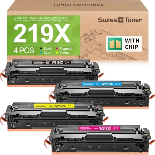 Offre limitée : swiss toner 219X (avec Puce) Compatible pour HP 219X Toner Set pourr HP Color LaserJet Pro MFP 3302FDWG MFP 3302FDNG MFP 3302SDWG pour 219A 219X W2190X W2191X W2192X W2193X de 157.94 € à 157.94 € (0.00% de remise)
