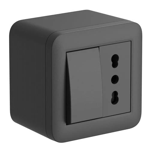 Zeitlich begrenztes Angebot: Electraline 60480 Aufputzdose mit zweiwertiger Steckdose und Verteiler FIXA, schwarz, IP40, geeignet für Starrrohr- und Kabelinstallation von 9.45 € auf 9.45 € (0.00% Rabatt)