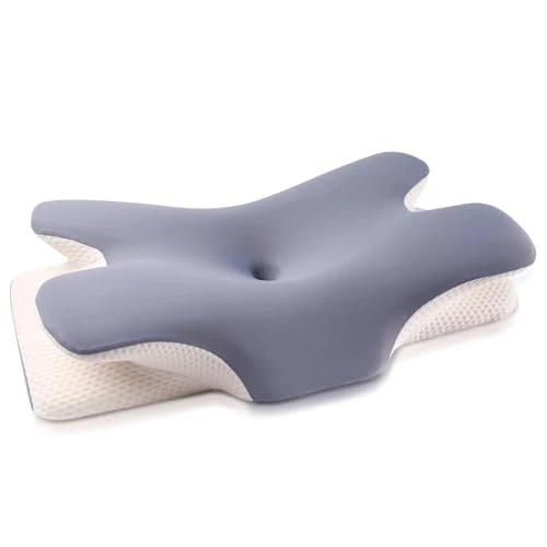 Offre limitée : MULISOFT Oreillers Ergonomiques Cervical pour la Nuque, Oreiller Papillon à Mémoire de Forme, Coussin Cervical Adapté pour Dormir sur Le Côté, sur Le Dos et sur Le Ventre, 67×36×10/12 cm, P-105 Bleu de 48.69 € à 45.99 € (6% de remise)