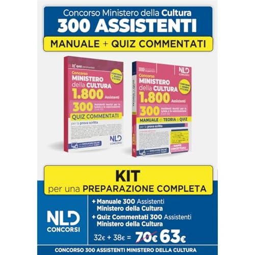 Concorso Ministero della Cultura 1800 posti. 300 assistenti tecnici per la tutela e la valorizzazione del patrimonio culturale (Cod. 02). Kit manuale di teoria e quiz commentati per la prova scrit...