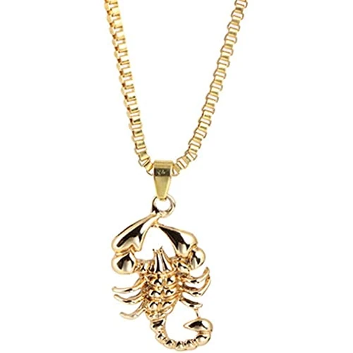 Collane con Ciondolo a Forma di Scorpione Animale Color Oro per Uomo Collana a Catena a Maglia Lunga con Gioielli Maschili Hip-Hop Rock Convenient And Practical
