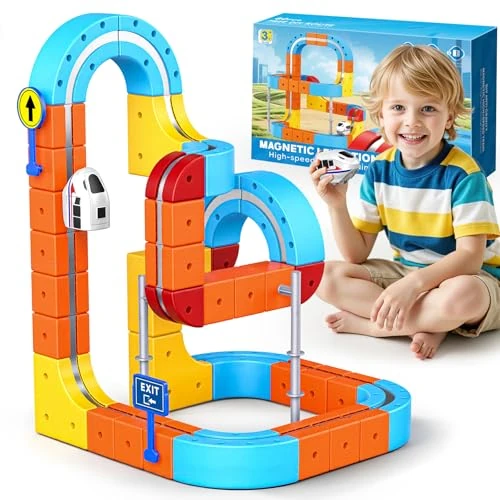 Oferta limitada: 56 Piezas Juguetes Niño Niña 3 4 5 6 7 8 Años, DIY Cube Track Regalo Niño Niña 3-8 Años Conjunto de Tren Eléctrico Clickrail con Pista Regalos de Pascua para niños de 42.99 € a 26.99 € (ahorro 37%)