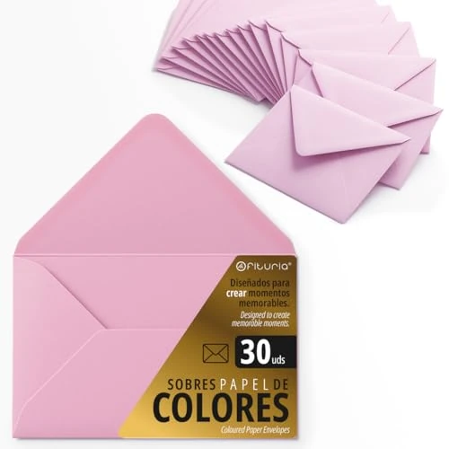Zeitlich begrenztes Angebot: Papierumschläge, kleine farbige Umschläge, ideal für Geschenke, Briefe, Karten Farben, Größe 90 x 140 mm, entworfen, um zu überraschen und besondere Momente zu schaffen – Ofituria (rosa, 30 Stück) von 10.95 € auf 10.95 € (0.00